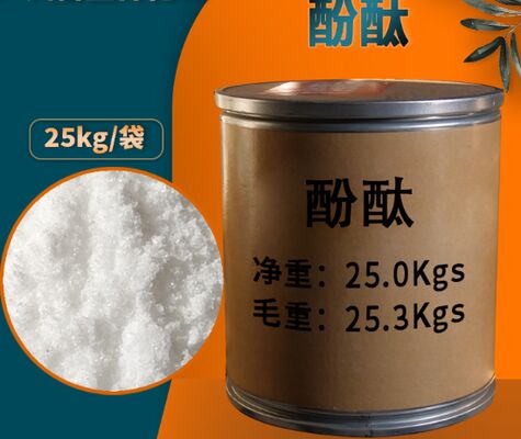 قیمت خوب CAS 77-09-8 پودر کریستالی فنول فتالئین برای تیتراسیون و آزمایش PH آنلاین